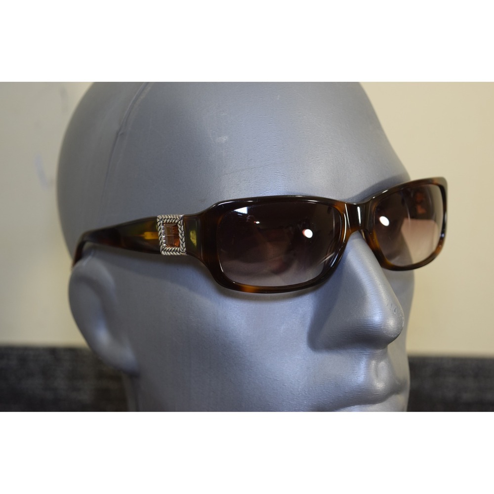 Brighton TAILOR A11987-125 Tortoise Brown Gradient Tint Sunglasses Silver Braid